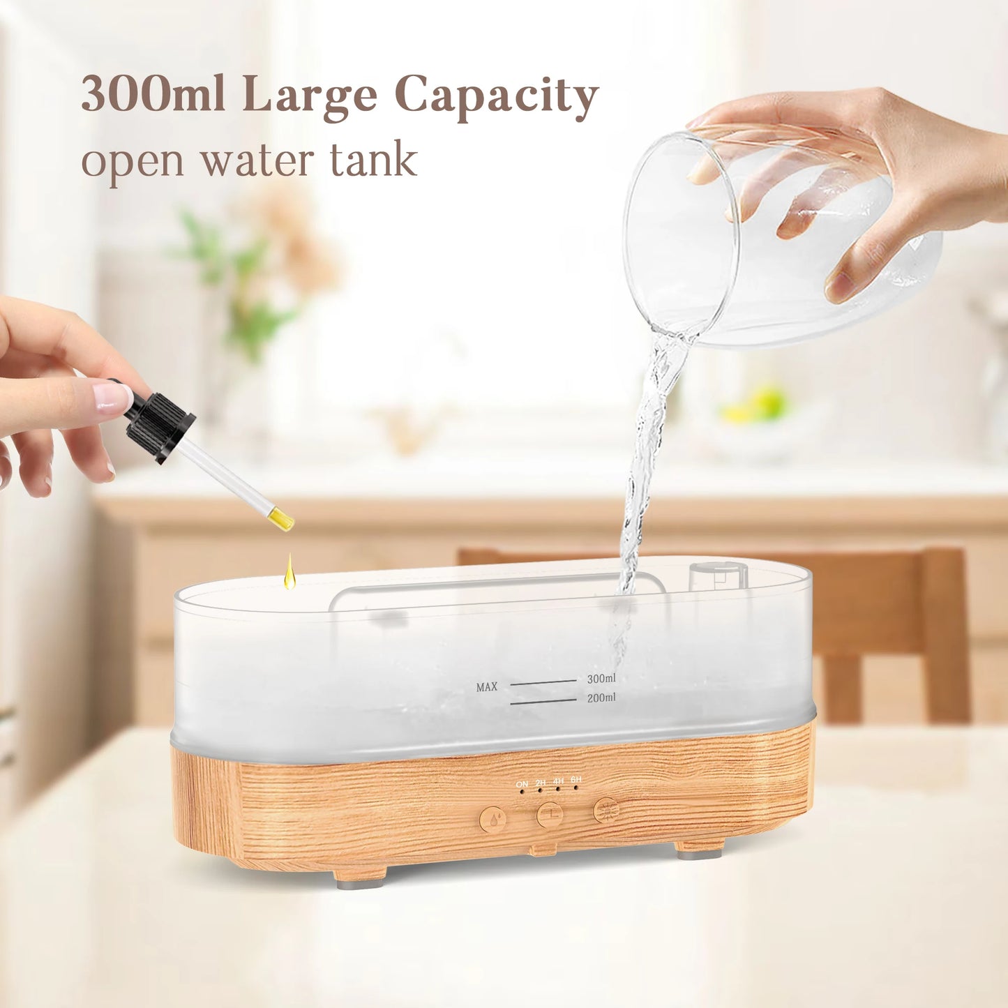 Flame Aromatic Aroma Diffuser 300ml USB Household Air Humidifier With Cool Mist Colorful Desktop Purifier Bedroom