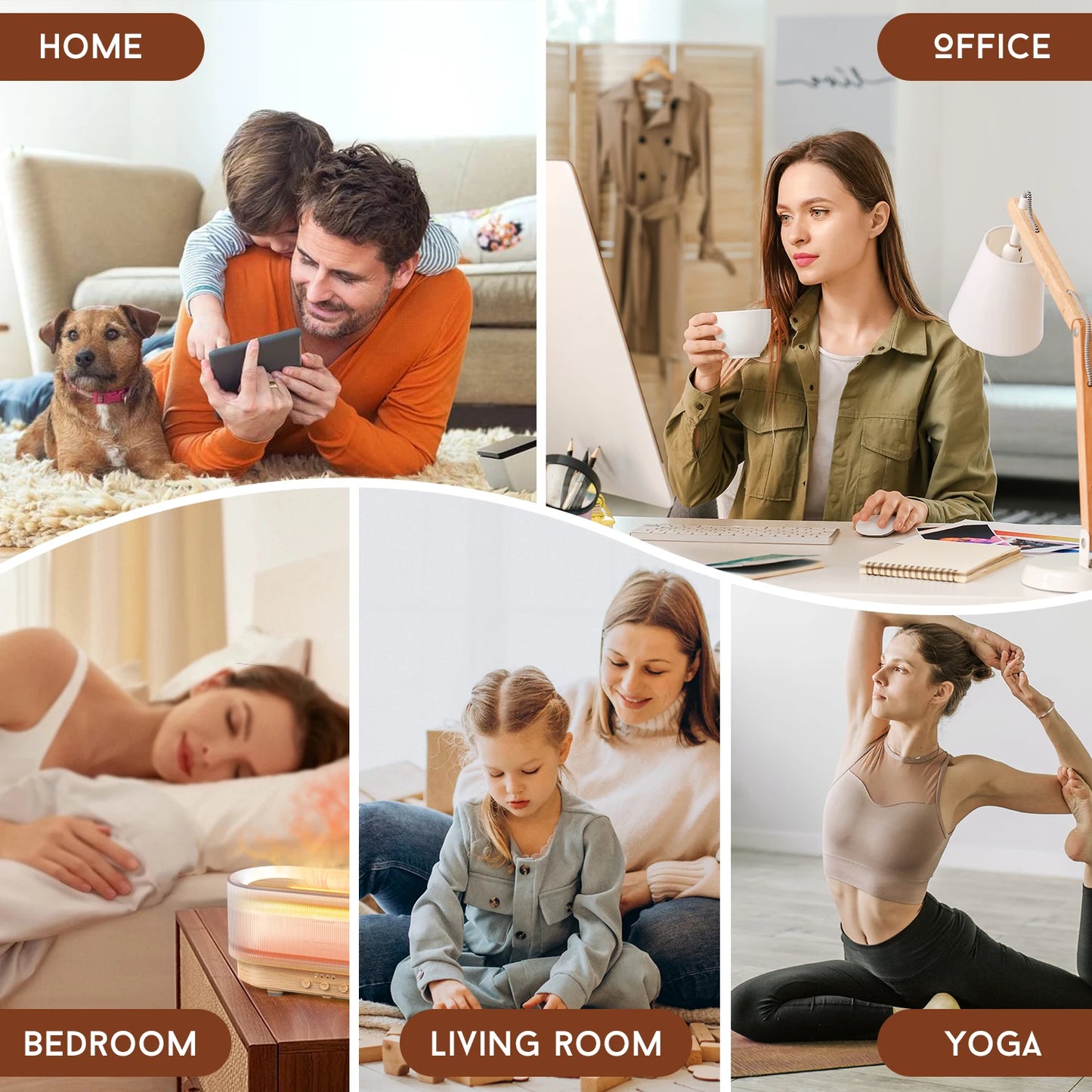 Flame Aromatic Aroma Diffuser 300ml USB Household Air Humidifier With Cool Mist Colorful Desktop Purifier Bedroom