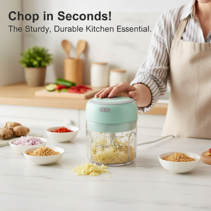 250ML Stainless Steel Electric Garlic Chopper Sturdy Durable Garlic Ginger Kitchen Shredder Mini Tool Food Chopper