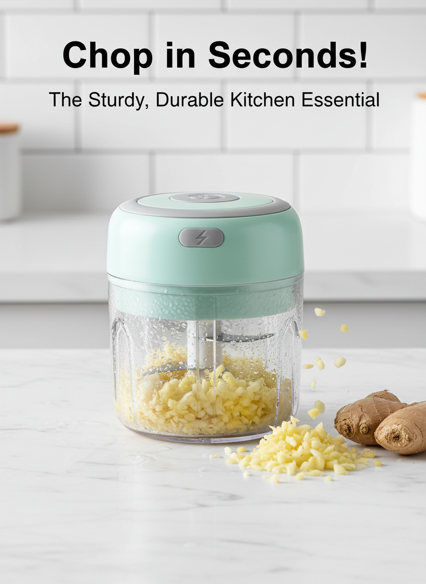 250ML Stainless Steel Electric Garlic Chopper Sturdy Durable Garlic Ginger Kitchen Shredder Mini Tool Food Chopper