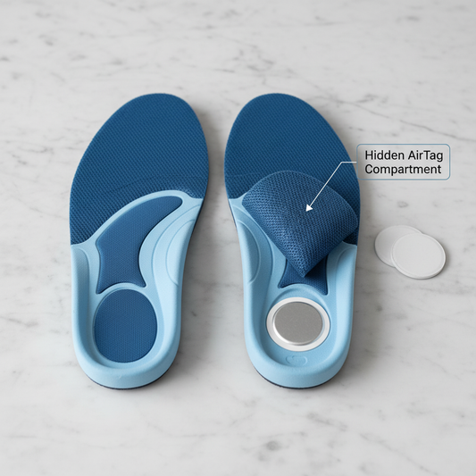 Insoles Compatible for Airtag Protective Cover Tracking Devise Hidden Holder Comfortable Securely Mounted Shoe Inserts for Kids